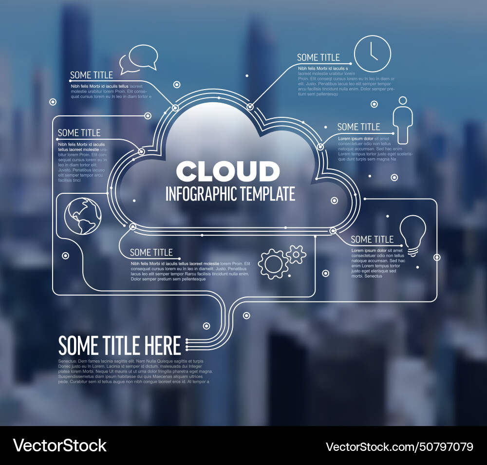 Cloud storage computing - infographic template vector image