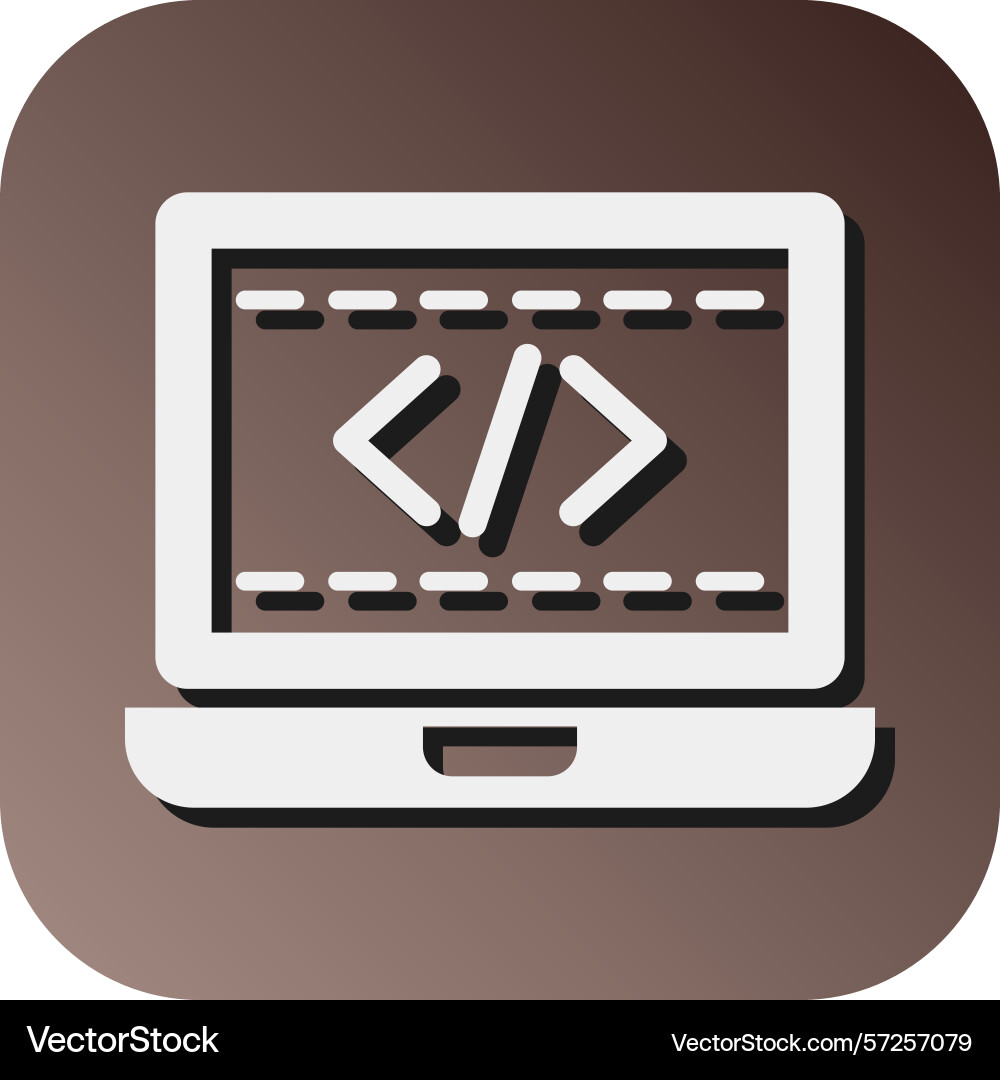 Coding glyph gradient background icon Vector Image