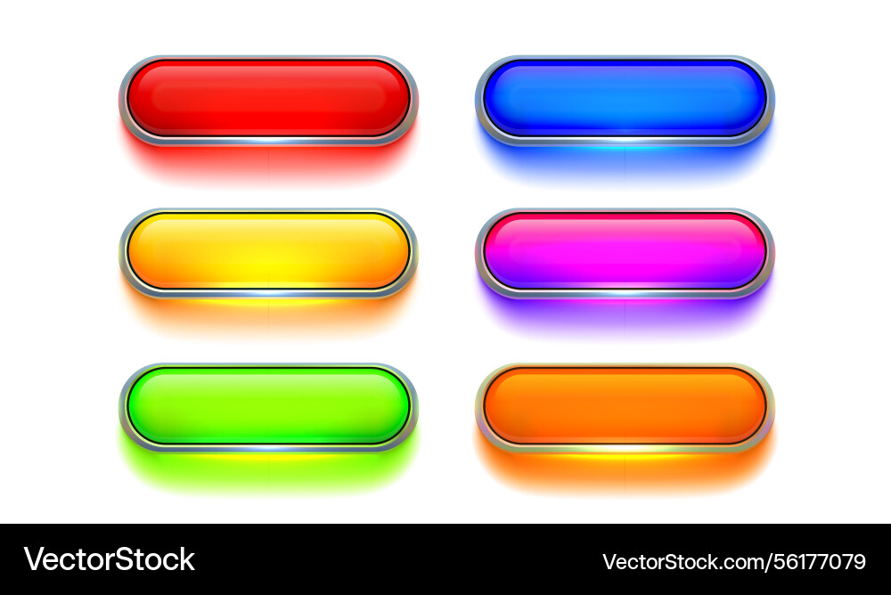 Collection of colored buttons frame label event Collection of colored buttons frame label event vector image