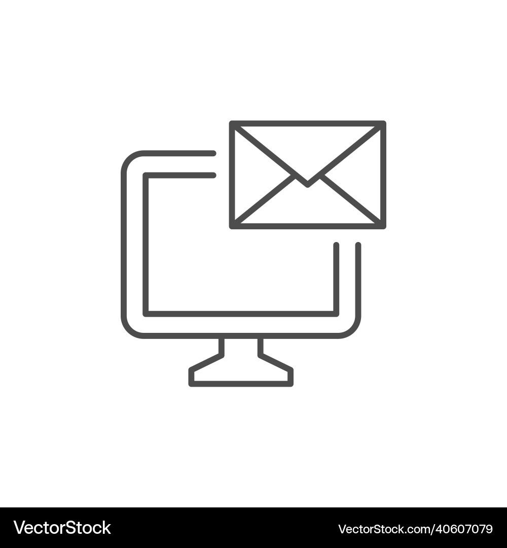 Computer mailing line outline icon Computer mailing line outline icon Vector Image