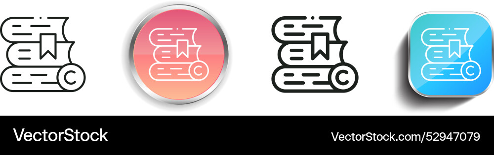 Copywriting icon thin linear regular and button Copywriting icon thin linear regular and button Vector Image