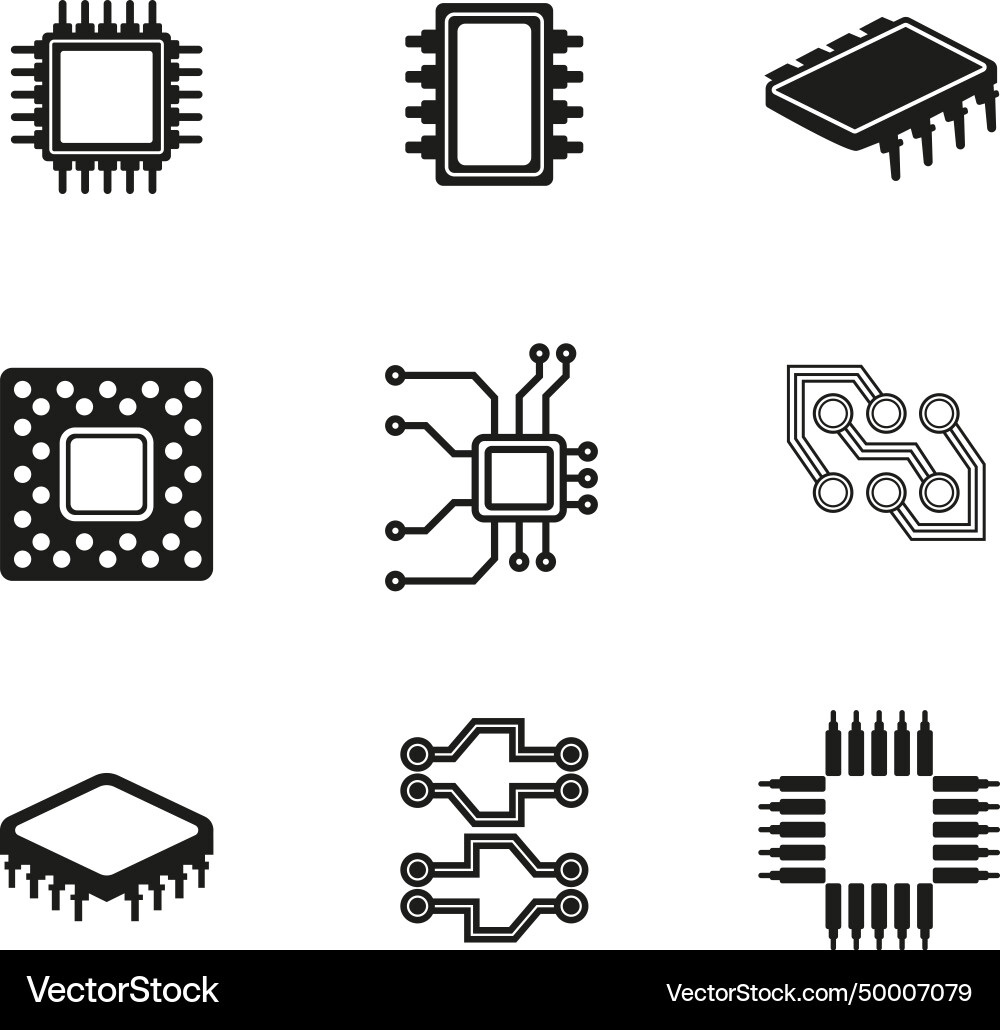 Electronic processors microprocessor circuit vector image