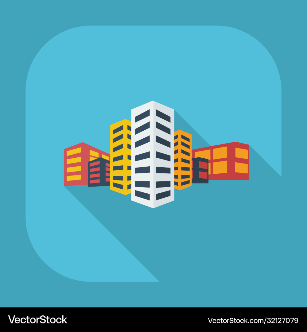 Flat modern design with shadow icons building Flat modern design with shadow icons building vector image