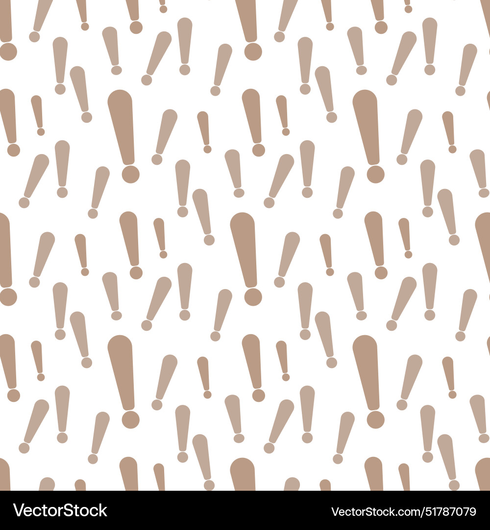 Gray seamless pattern of exclamation mark Vector Image