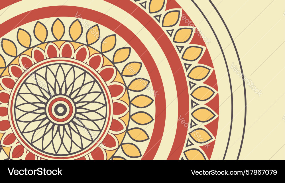 Half mandala ornate pattern design generative ai Vector Image