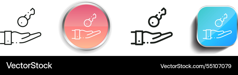 Key icon thin linear regular and button style vector image