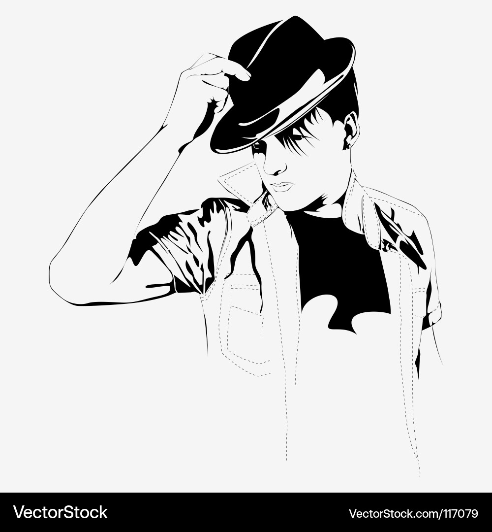Man in hat Vector Image