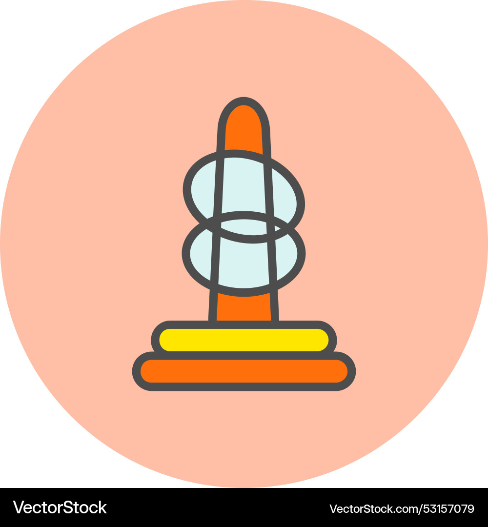 Ring toss line filled circle icon Vector Image