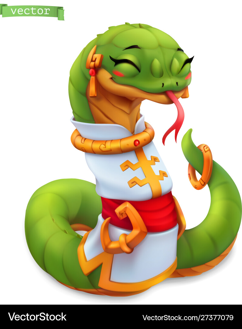 Snake funny animal in chinese zodiac Snake funny animal in chinese zodiac vector image