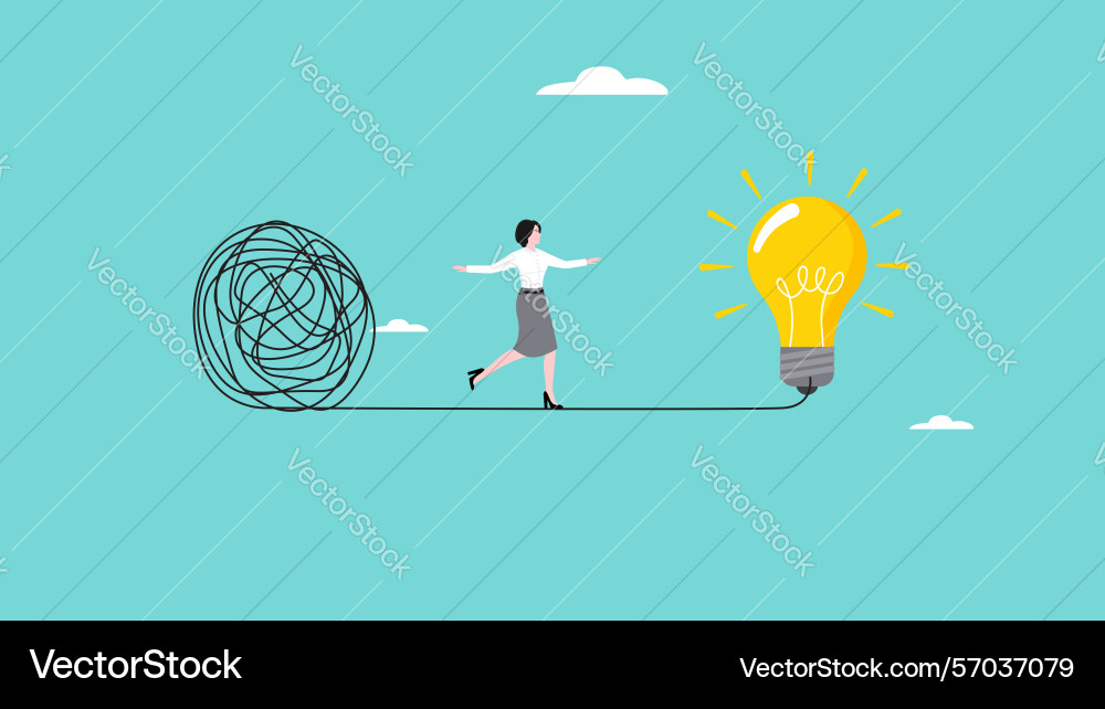 Thought process to find a way out of problem Thought process to find a way out of problem vector image
