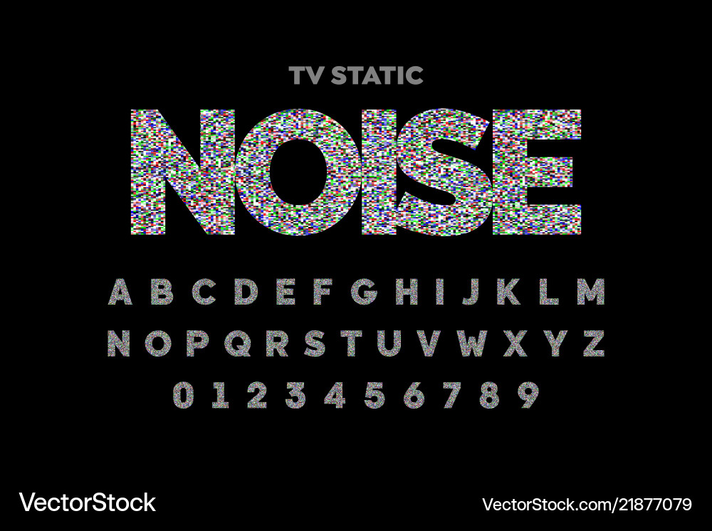 TV Static Font Effect vector image