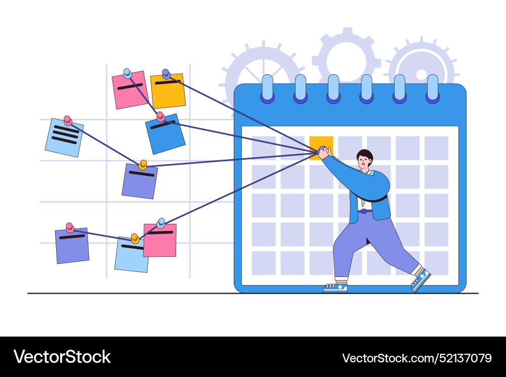 Workflow management working process optimization Vector Image