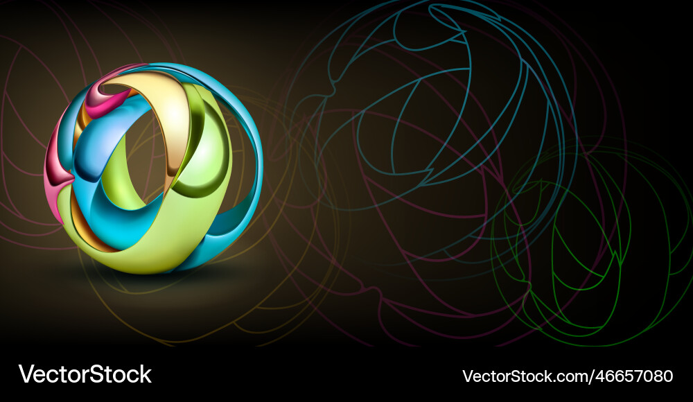 Abstract background with 3d shape as a sphere vector image
