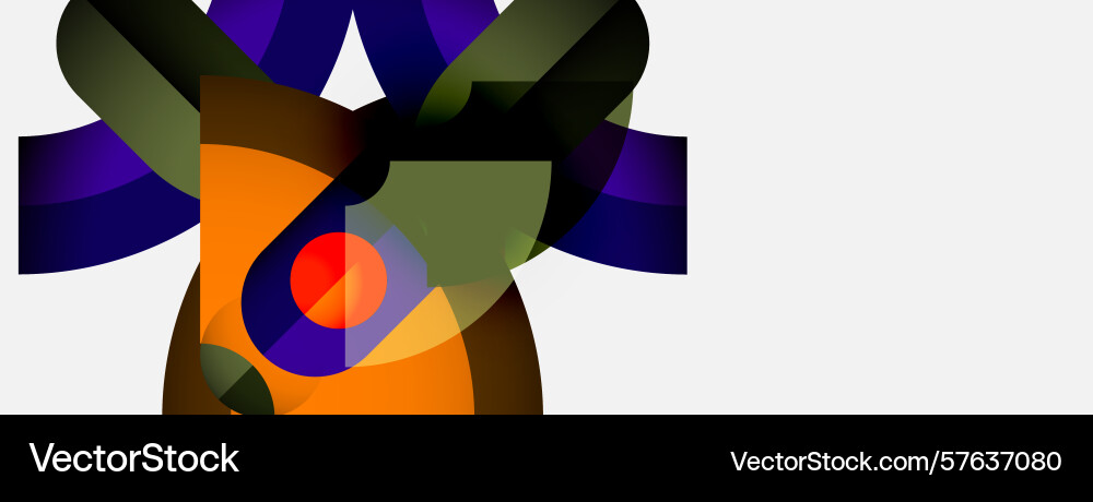 Abstract shapes overlap creating floral Abstract shapes overlap creating floral Vector Image