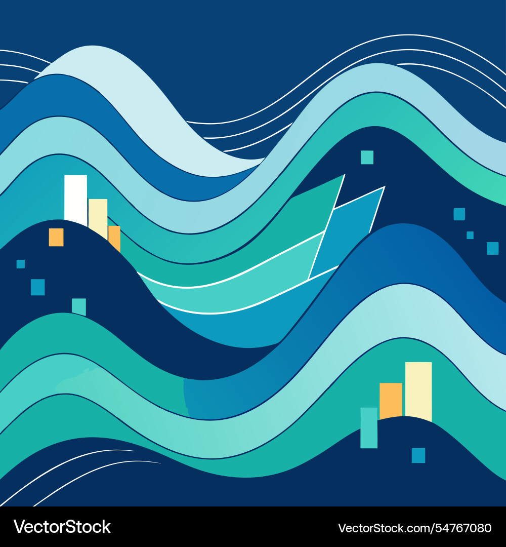 Abstract waves of data flow the rhythm Vector Image