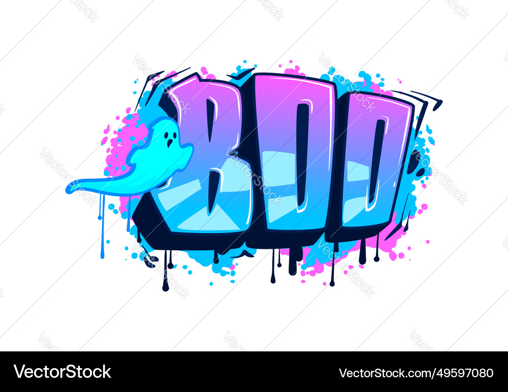 Boo Schriftzug Graffiti Straße Kunst urban Stil Boo Schriftzug Graffiti Straße Kunst urban Stil vektorbild
