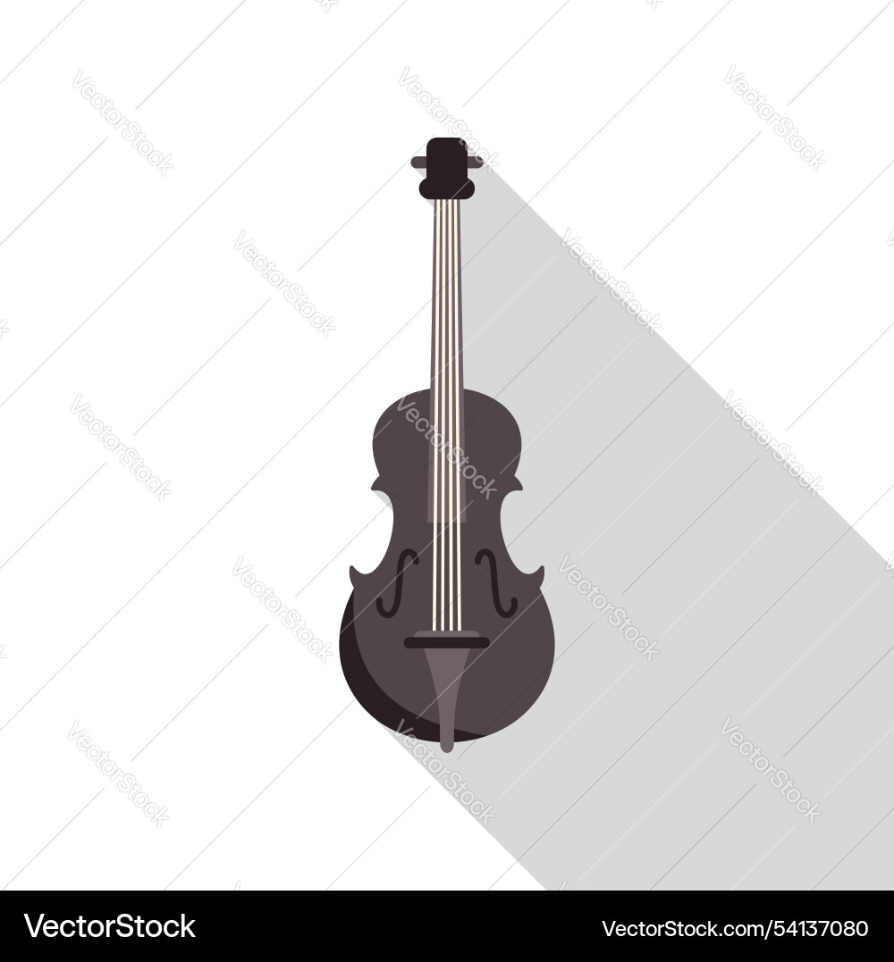Cello string instrument with long shadow casting Cello string instrument with long shadow casting Vector Image