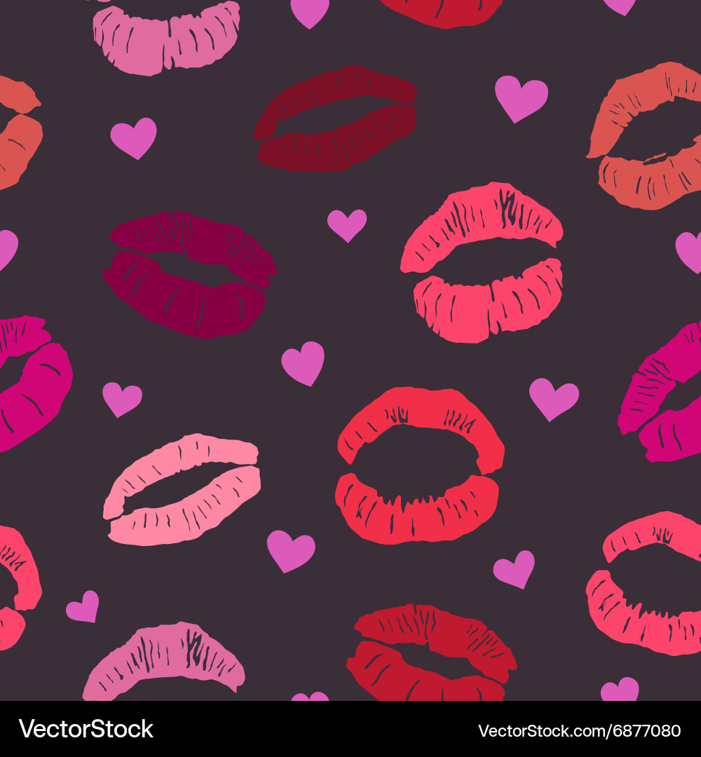 Seamless pattern with lips prints vector image