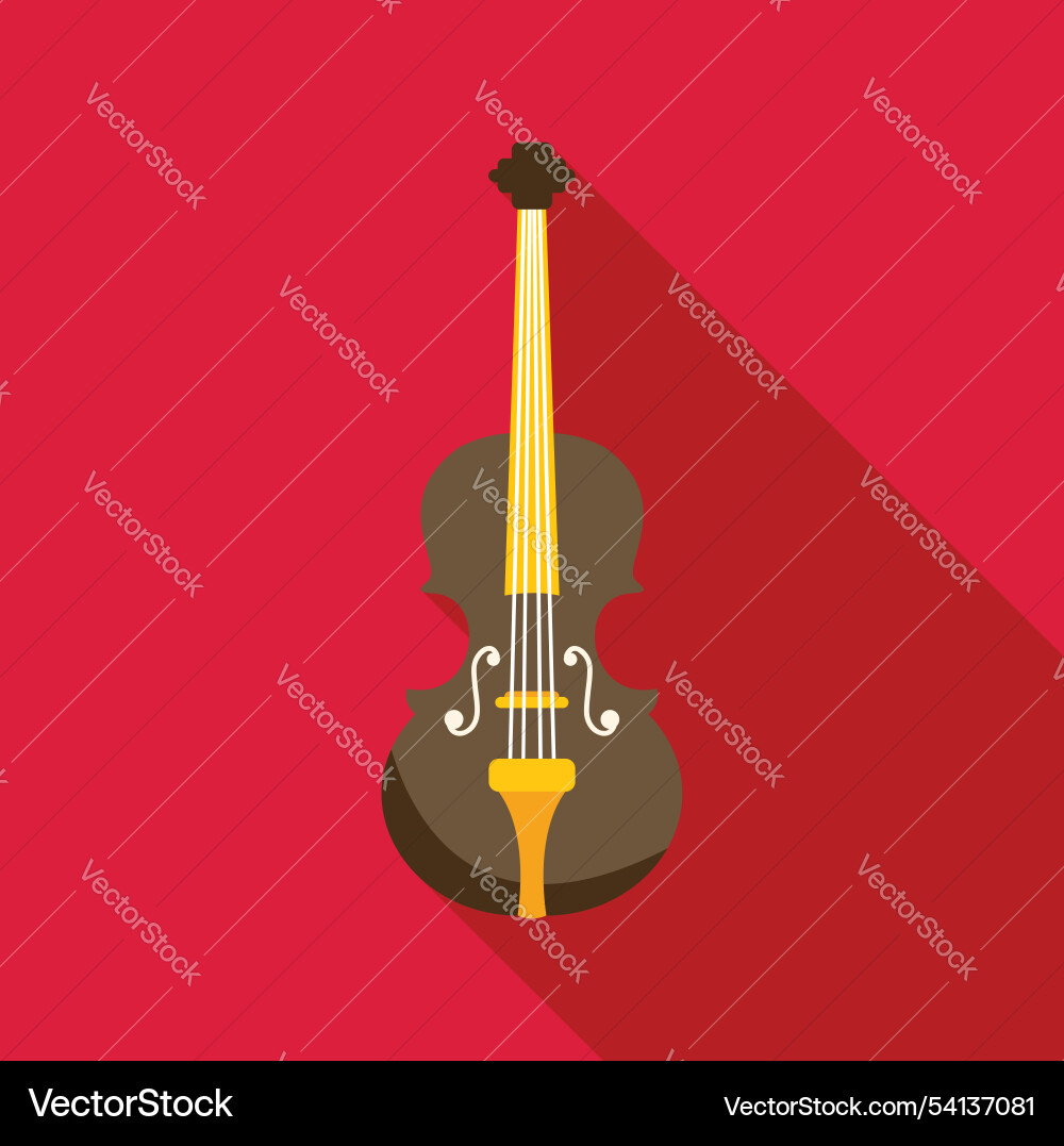 Classical violin string instrument on red vector image