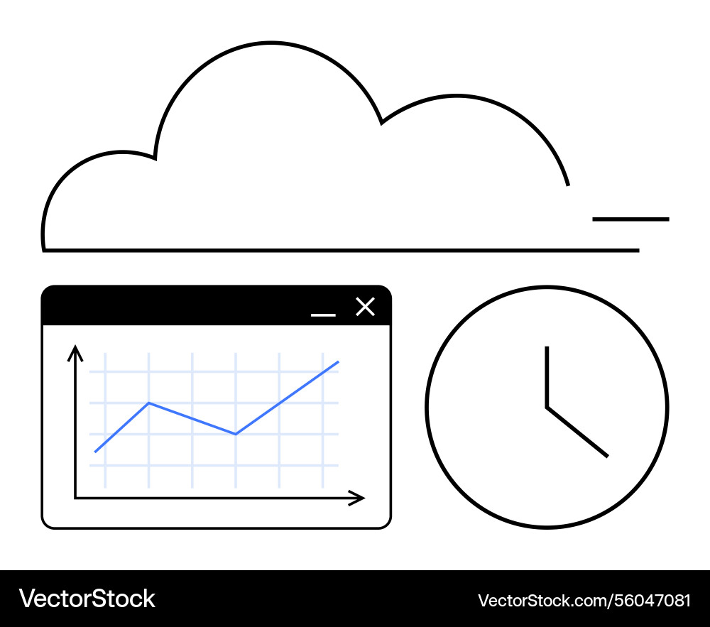 Cloud storage and data analytics Cloud storage and data analytics vector image