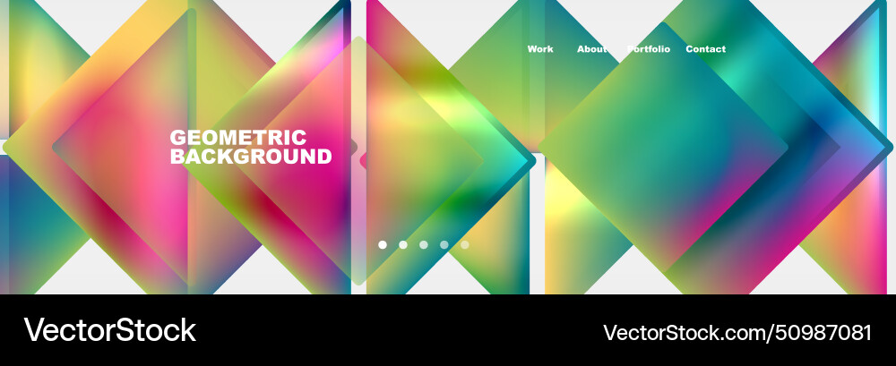 Colorful fluid gradient triangles and squares web Vector Image