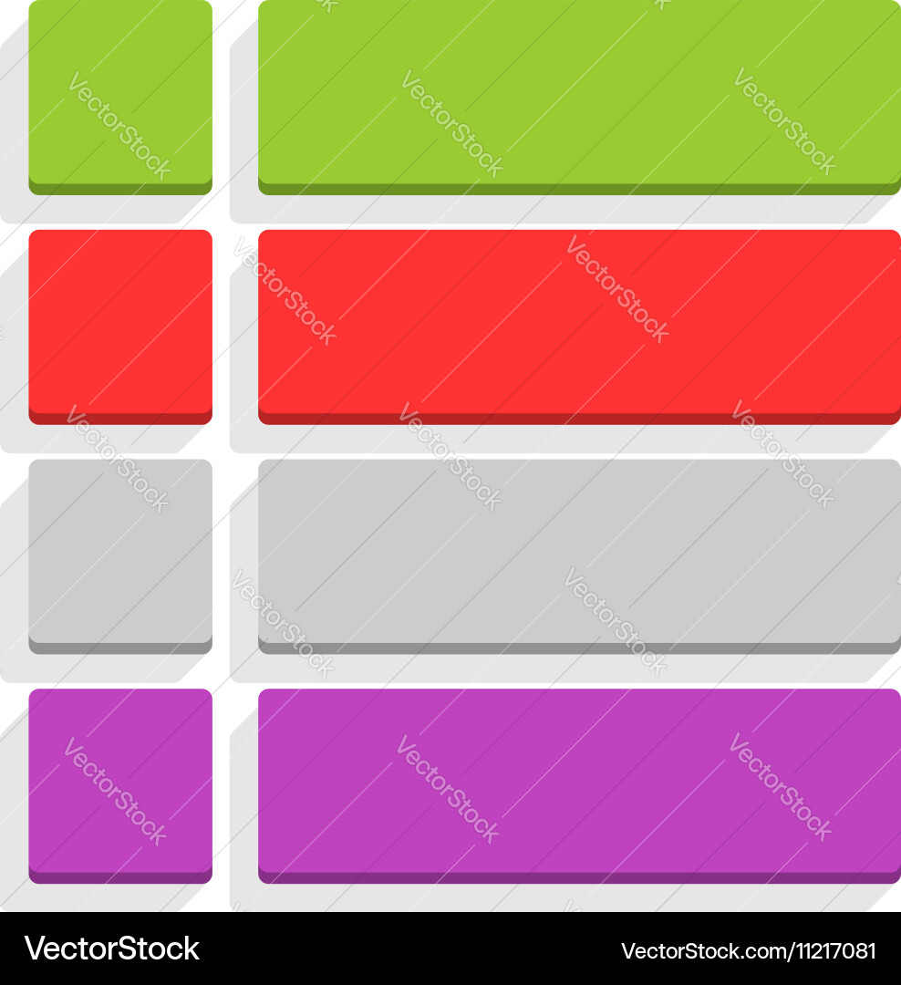 Flat blank icon empty internet color button Vector Image