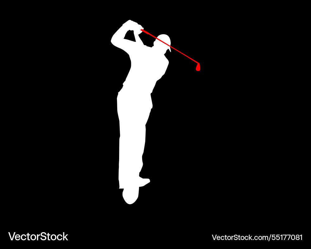 Hohe Details von Golfspieler Silhouette minimal Hohe Details von Golfspieler Silhouette minimal vektorbild