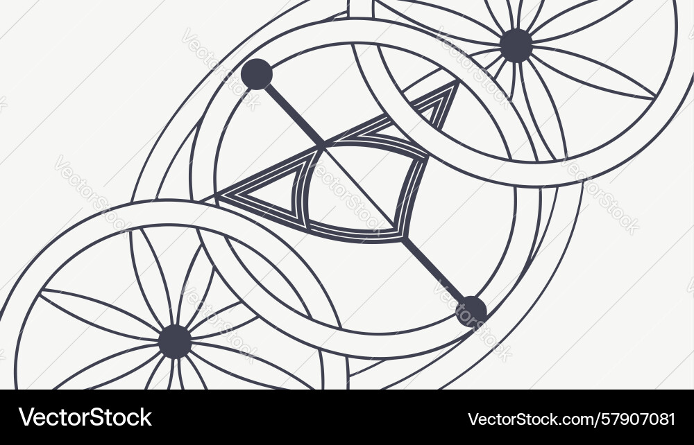 Interlocking dna helix and abstract network Vector Image