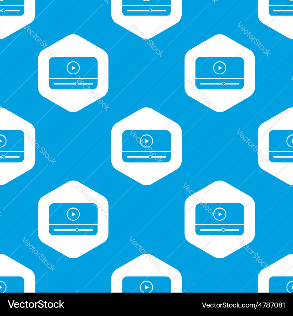 Mediaplayer hexagon pattern vector image