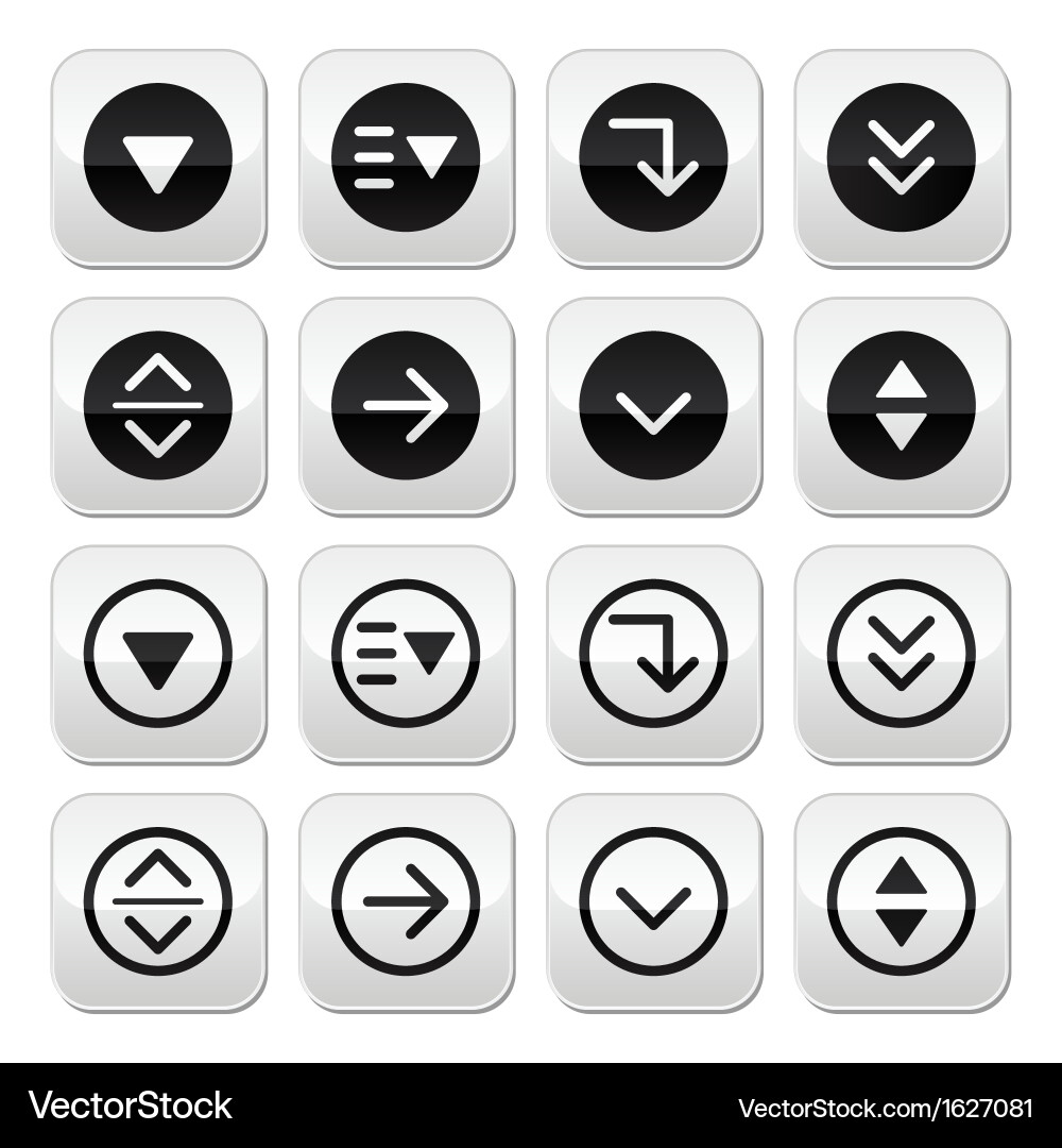 Round Dropdown Menu Buttons Vector Image