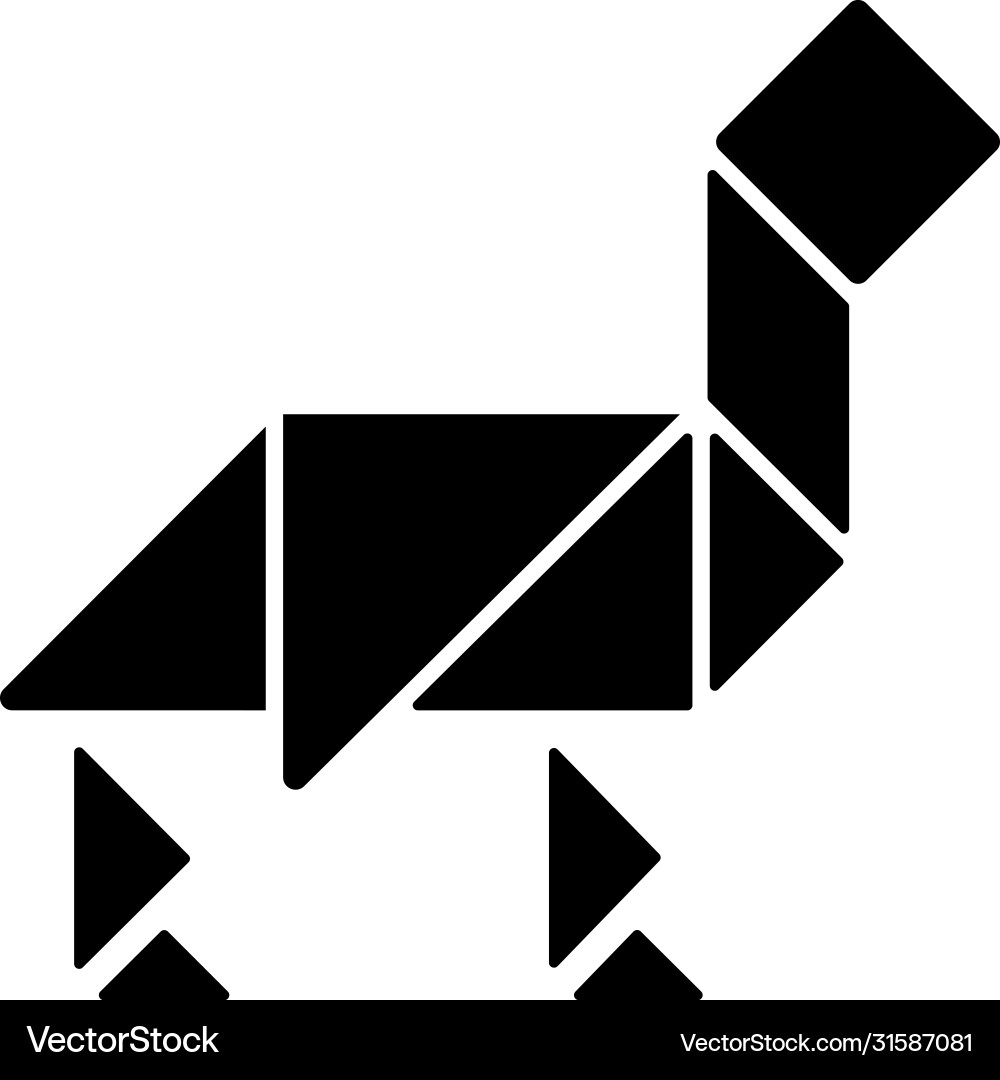 Tangram black glyph icon – Royalty-Free Vector | VectorStock