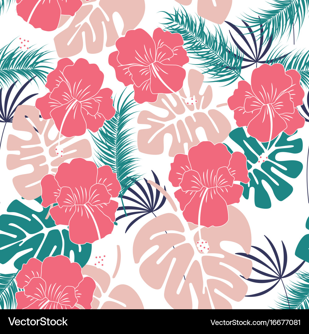 Tropical Monstera Pattern vector image