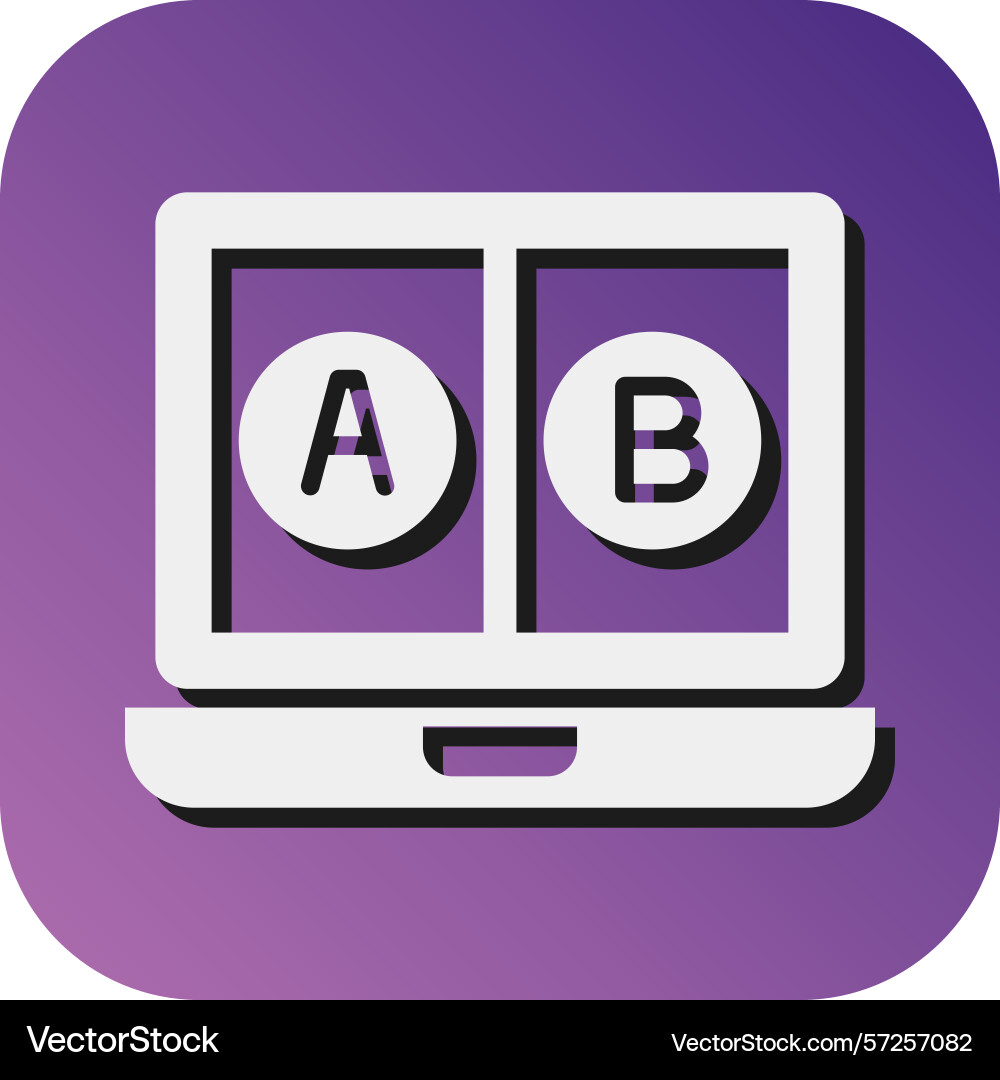 Ab testing glyph gradient background icon vector image
