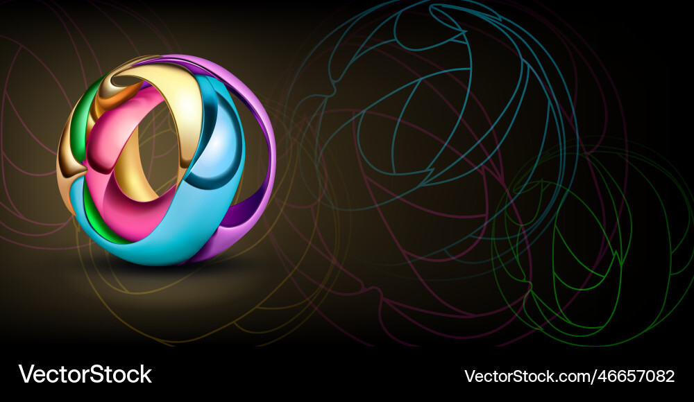 Abstract background with 3d shape as a sphere vector image