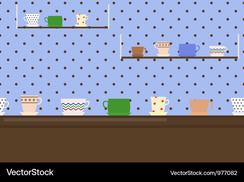 Border with cups Vector Image
