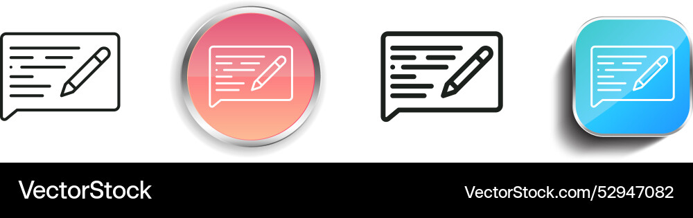 Copywriting icon thin linear regular and button Vector Image