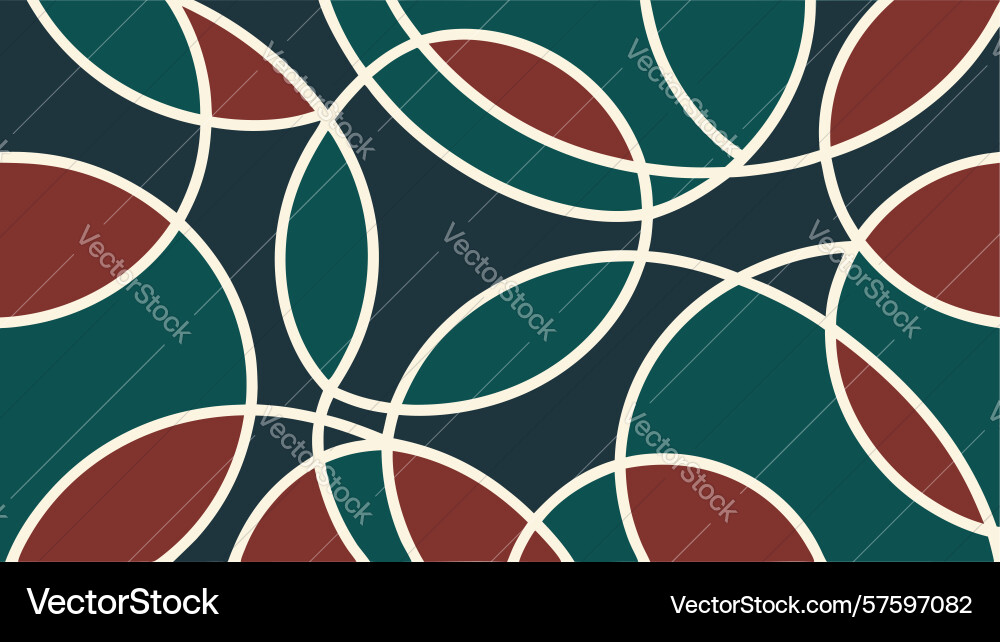 Dark toned abstract intersecting circles pattern Vector Image