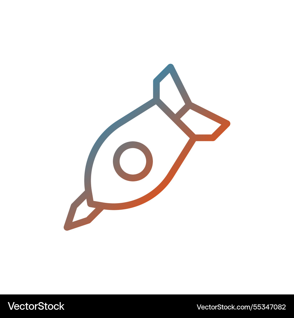 Gradient rocket icon with minimalist design style Gradient rocket icon with minimalist design style Vector Image