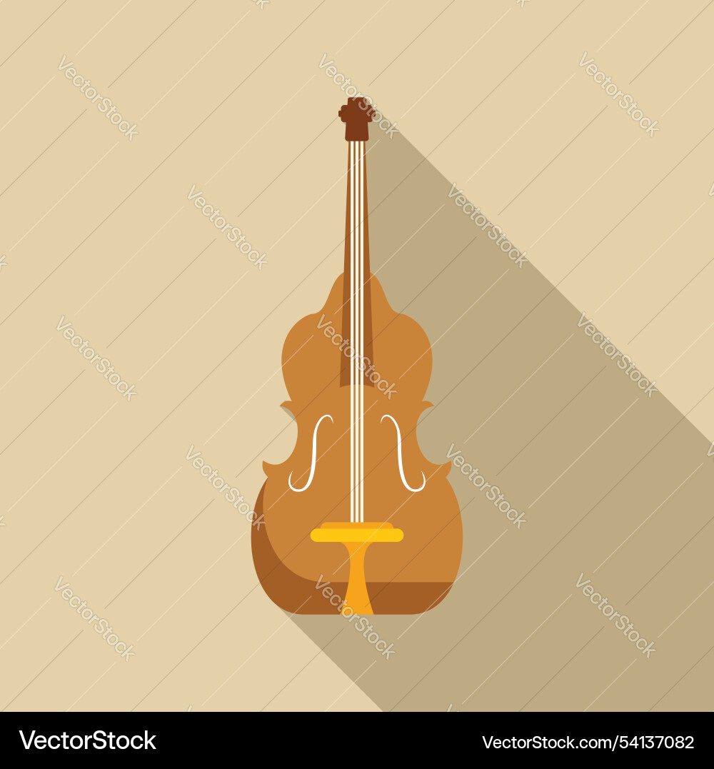 Large double bass showing its strings and bridge Vector Image