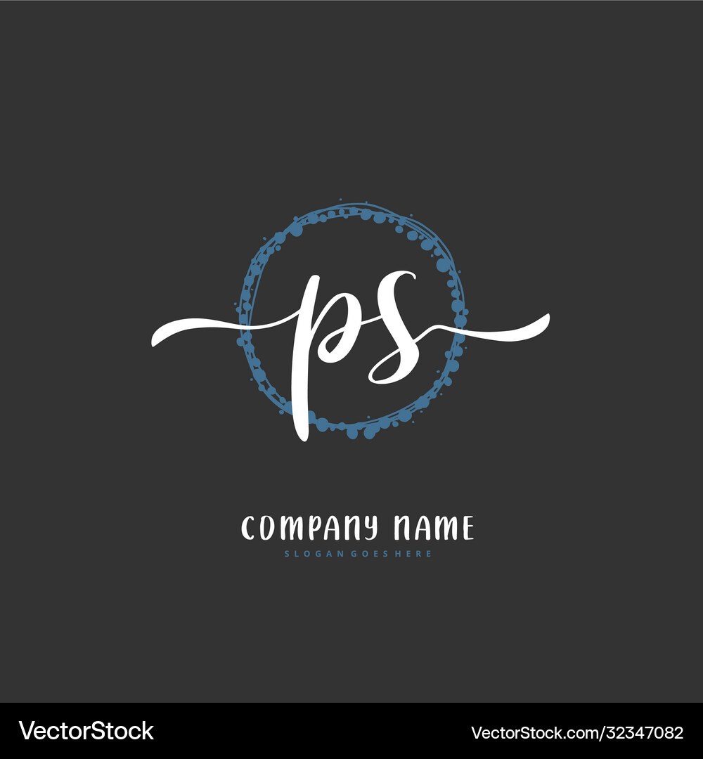 P s ps initial handwriting and signature logo – Royalty-Free Vector |  VectorStock, image size:1000x1080
