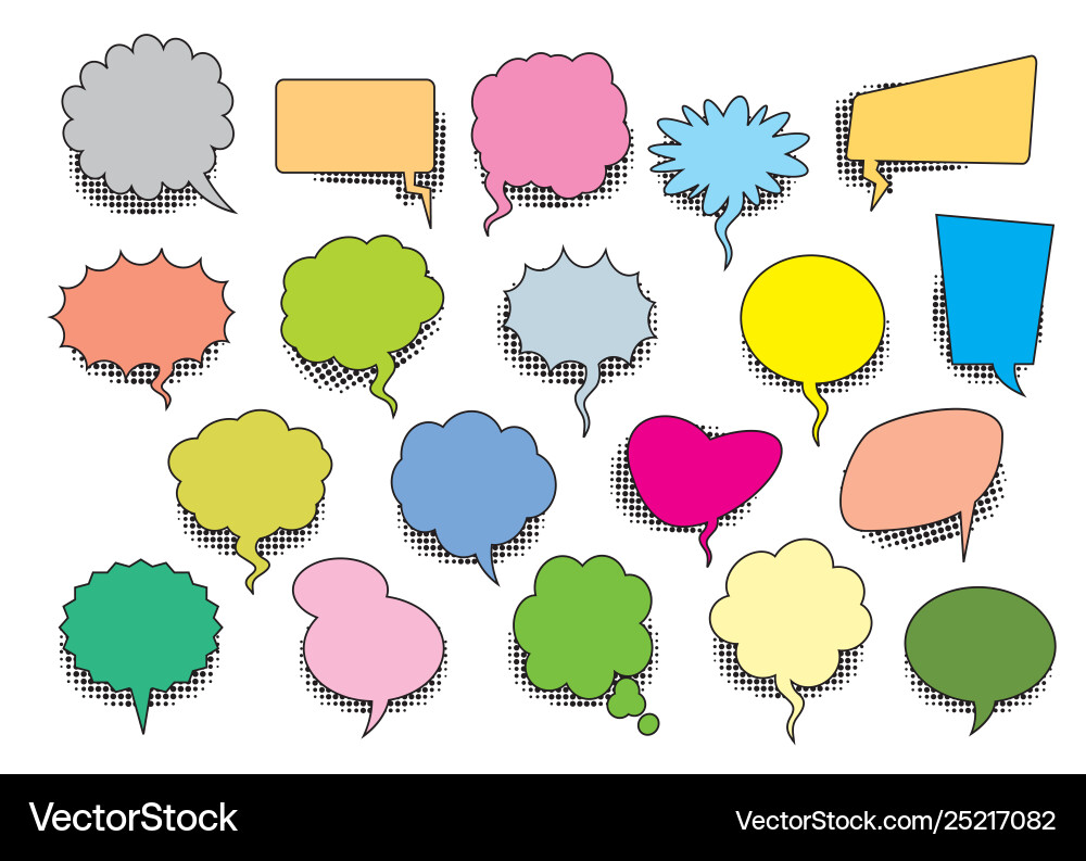 Set color comic speech balloons Set color comic speech balloons vector image