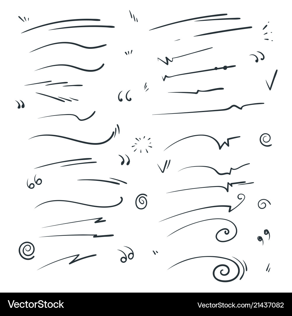 Swish & Swoosh Script Set vector image