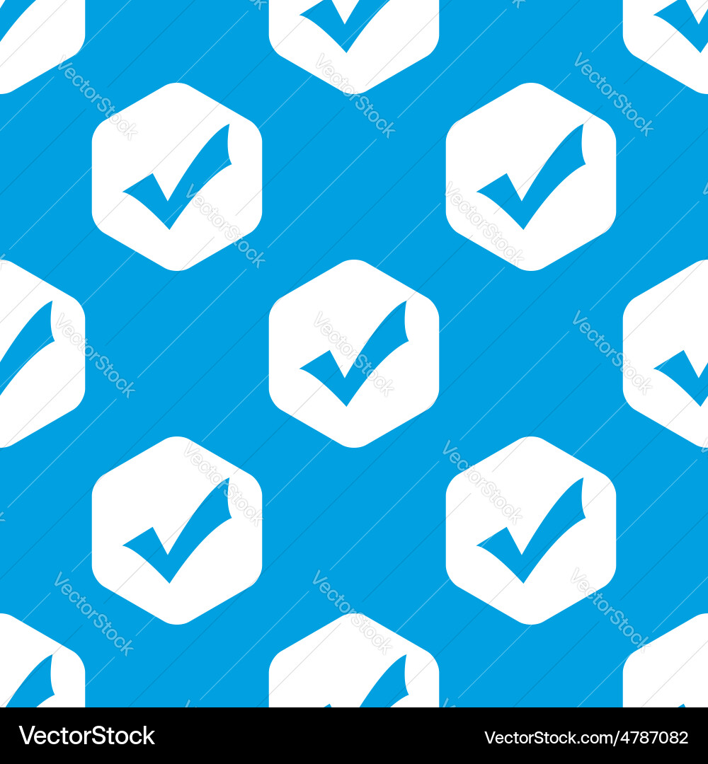 Tick mark hexagon pattern Vector Image
