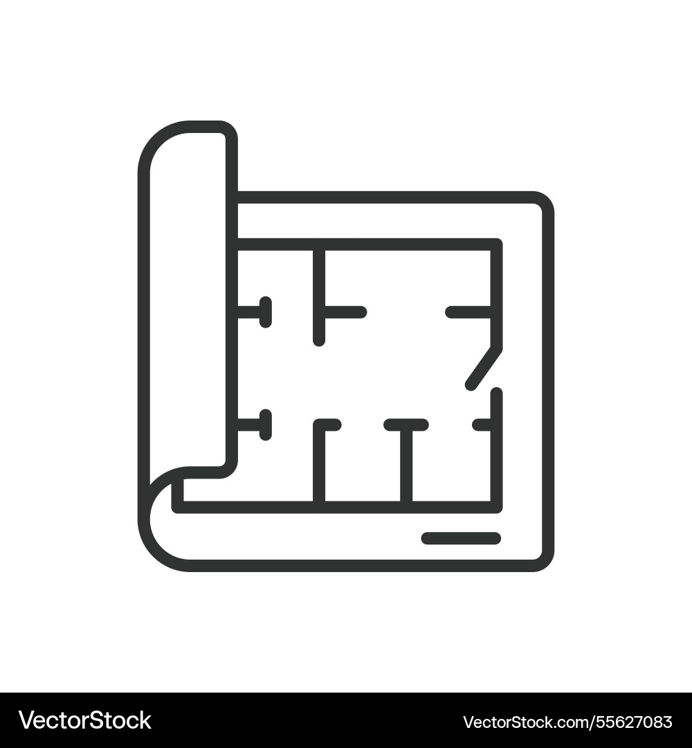 Architecture project icon in line design vector image
