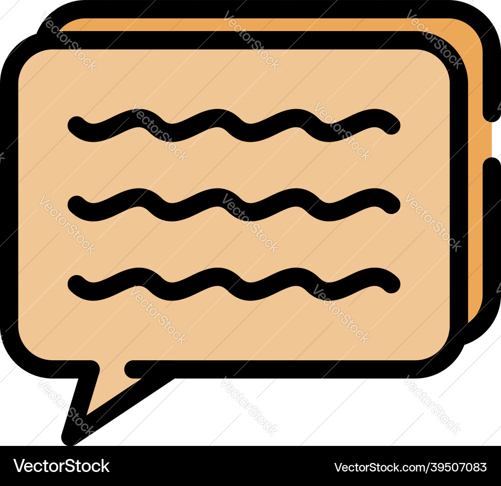 Chat bubble with text icon color outline Chat bubble with text icon color outline vector image