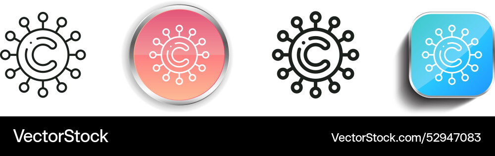 Copywriting icon thin linear regular and button vector image