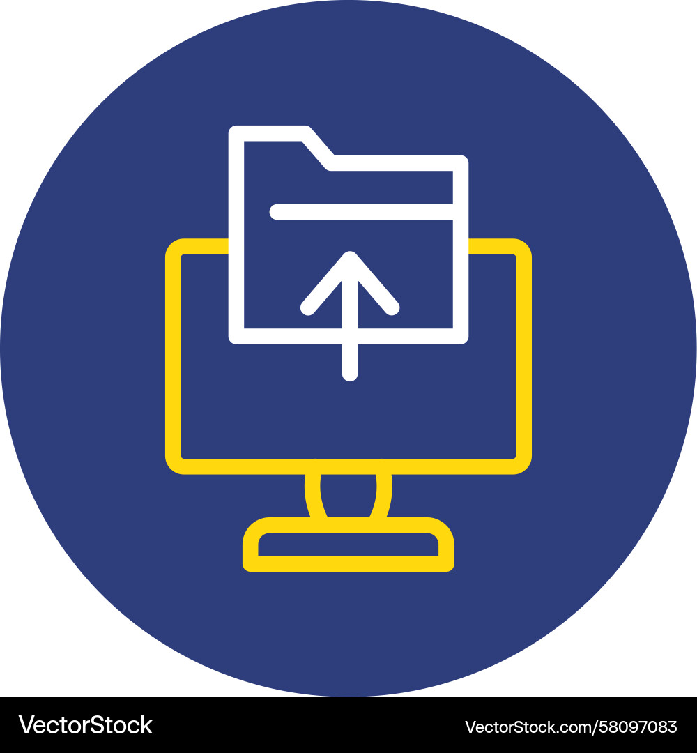 Dual Line Upload Circle Icon Vector Image