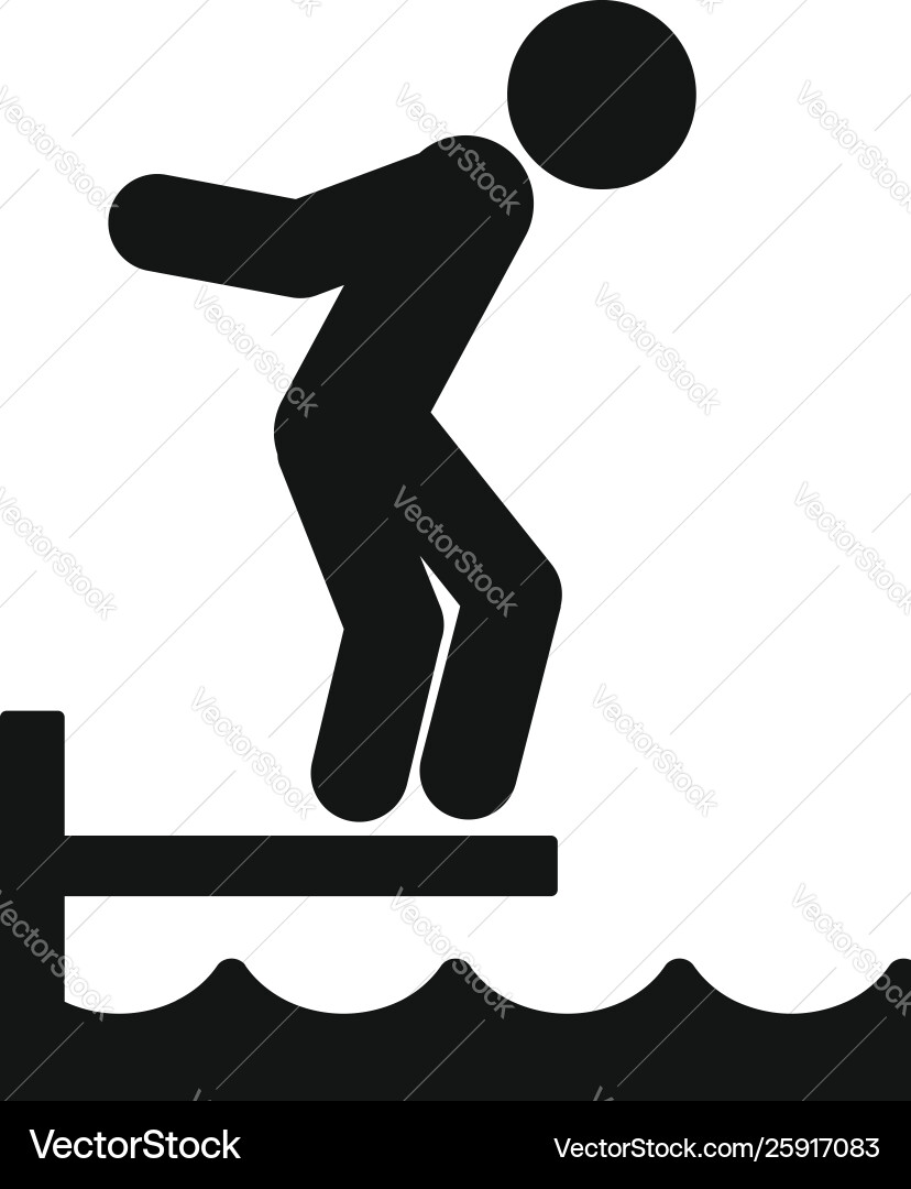 Man on diving board icon simple style Man on diving board icon simple style Vector Image