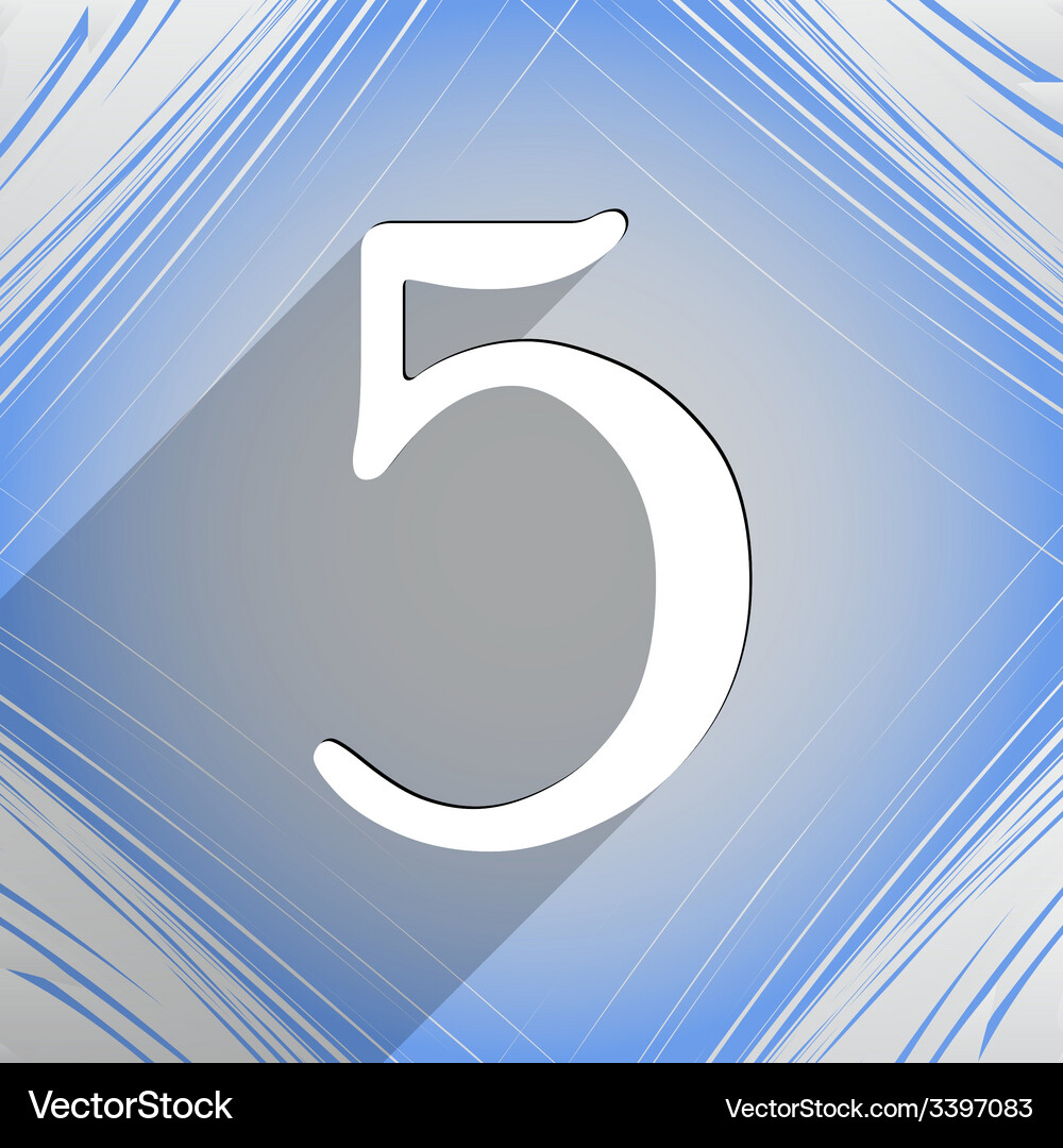 Nummer fünf Symbol flach moderne Web-Design Vektorbild