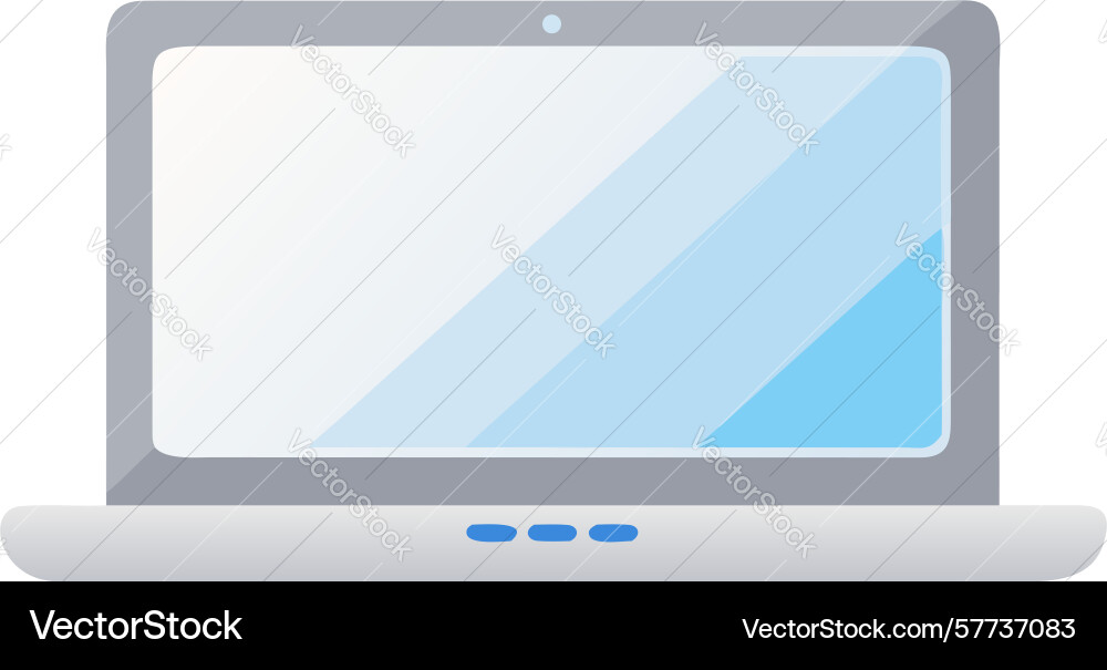 Open laptop icon with blank screen for custom vector image